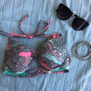 Victoria Secret Swimsuit Floral Print Top 34B